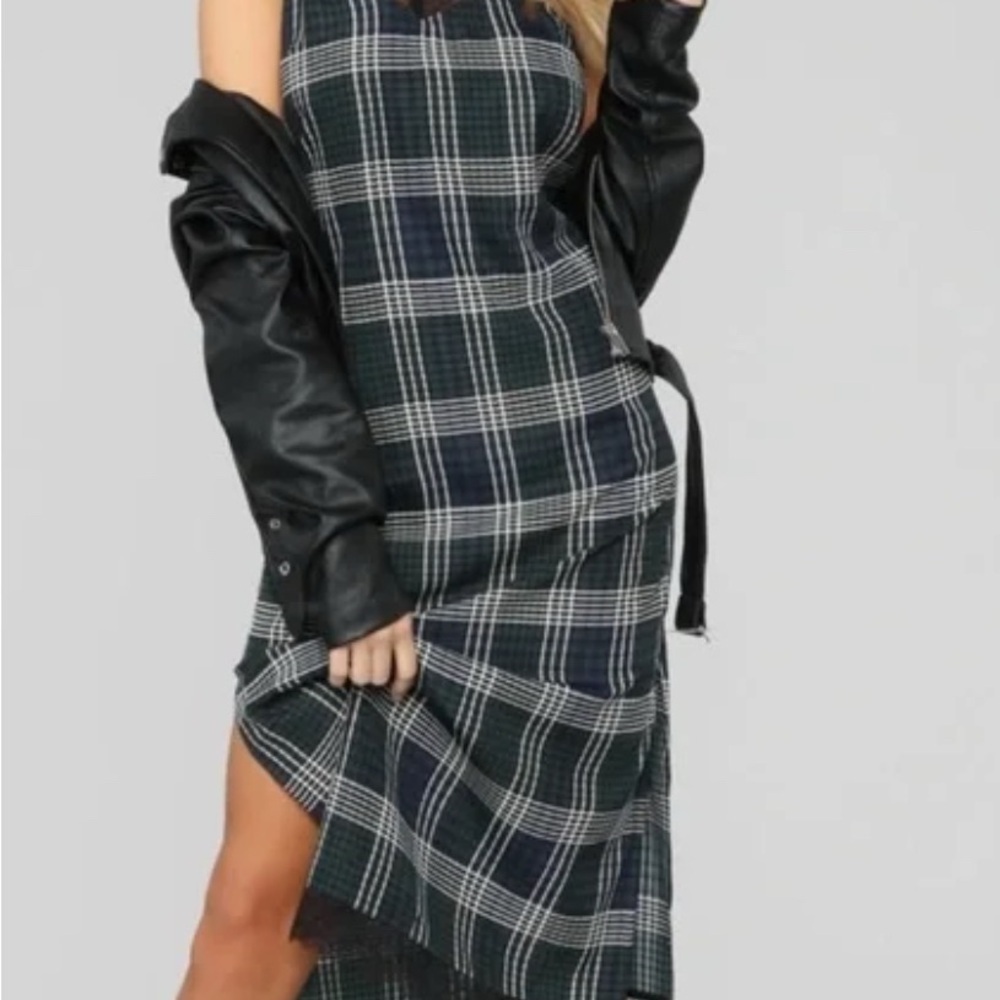 PAIGE spaghetti strap plaid and lace dress - Picture 9 of 9